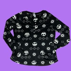 Disney Tim Burton The Nightmare Before Christmas Jack Skellington  Pajama Top.